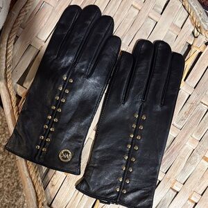 Michael Kors Black Gloves with Gold Accents